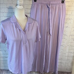 Medium Berkley Jensen Striped Purple Pajama Set.  New with tags